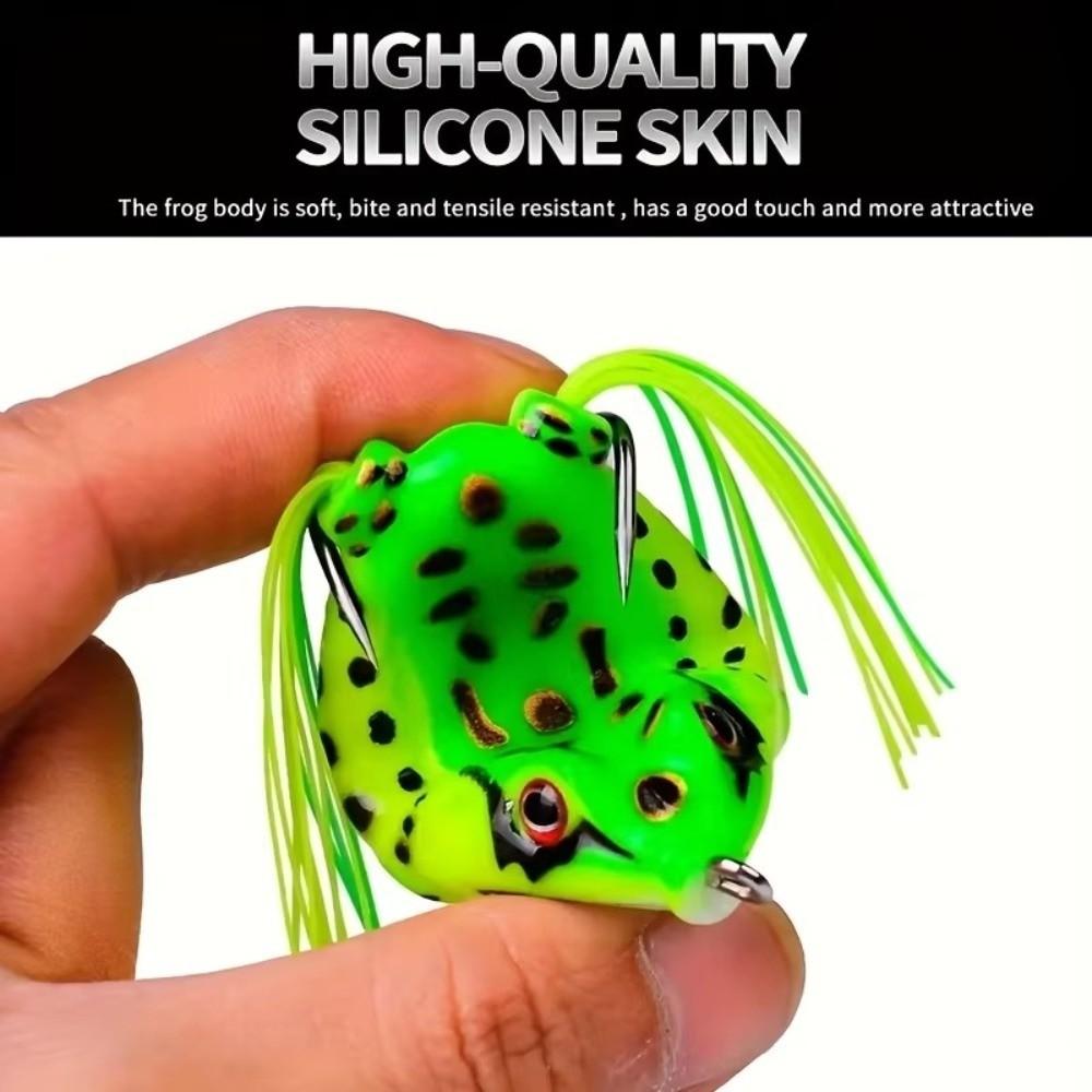 5Pcs 6cm 13g/4.6cm 6g Frog Soft Lure 3D Eyes with Fishing Hooks Fishing Lure Artificial Horizontal Ray Frog Bait