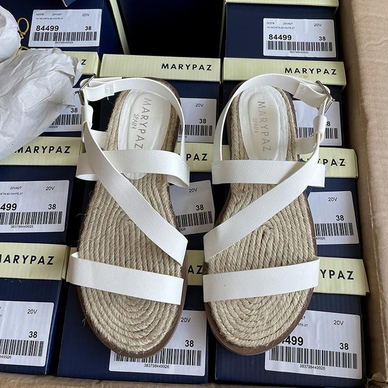 Эспадрильи Сандалии Женские Кожаные Летние Сандалии На Плоской Подошве Пляжные Женские — фото 3