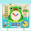 Frog Clock For Kids Wooden Educational Toy For Learning Time Enhances Visual And Motor Skills