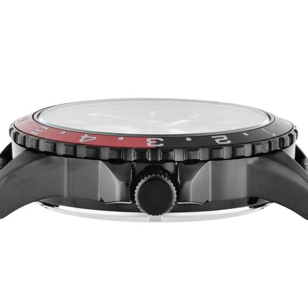 Angel Clover Men's Leather/Rubber Belt TCA45BBK-BKN Wrist Watch