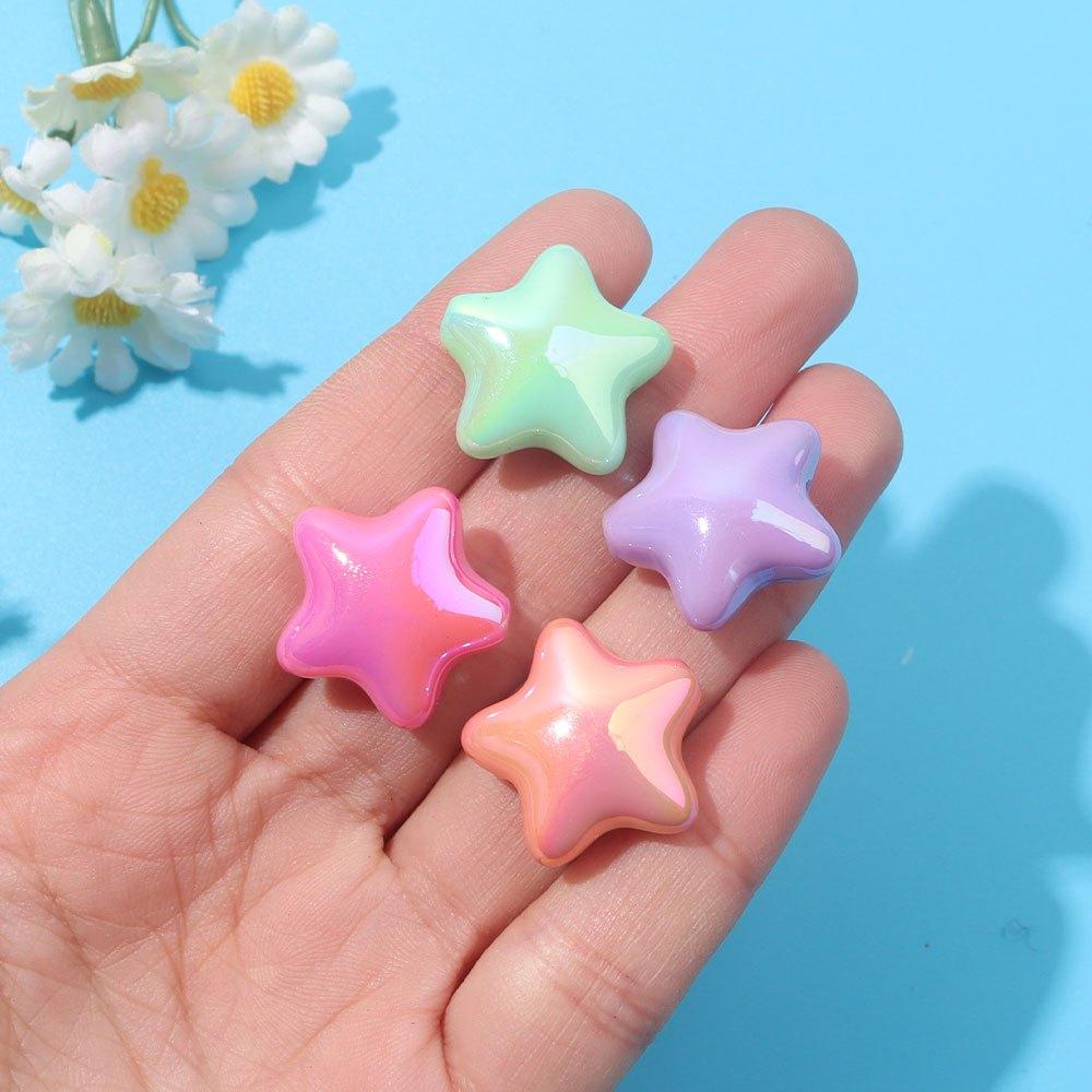 3/9/17pcs Acrylic Material Mixed Color Plated Star Bead Sky Ball Scattered Bead Decorative Bead and Bead Combination DIY Jewelry Craft Decoration