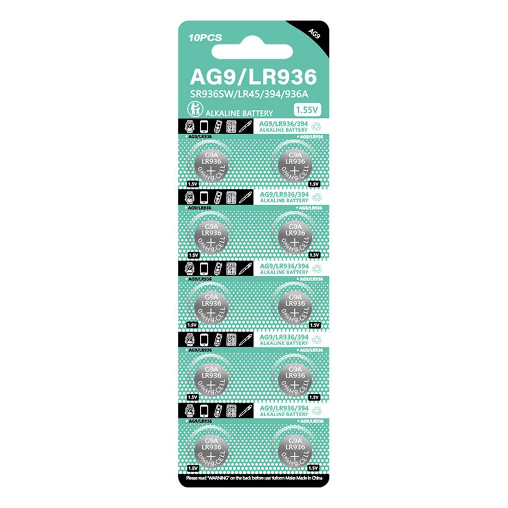 Pack of 10pcs/sheet LR936 Alkaline Button Batteries 1.5V Coin Cell Battery for Watches Calculators and Digital Cameras