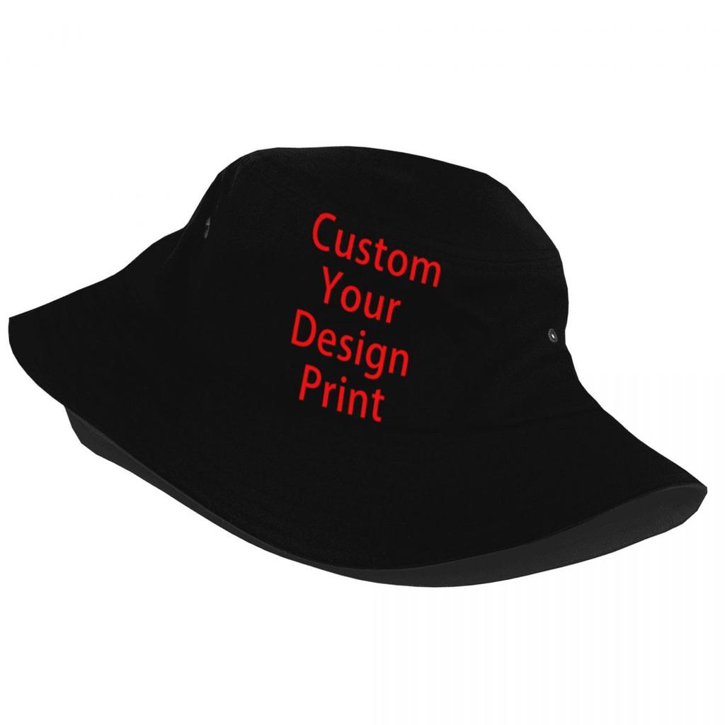 Tilpass din designprint Unisex bøttehatt Tilpasset sommerreise Strand Tilpassede logo-trykte hatter