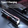 High Power Rechargeable Flashlight Telescopic Zoom Strong Handheld Torch Light Outdoor Camping Emergency Lamp