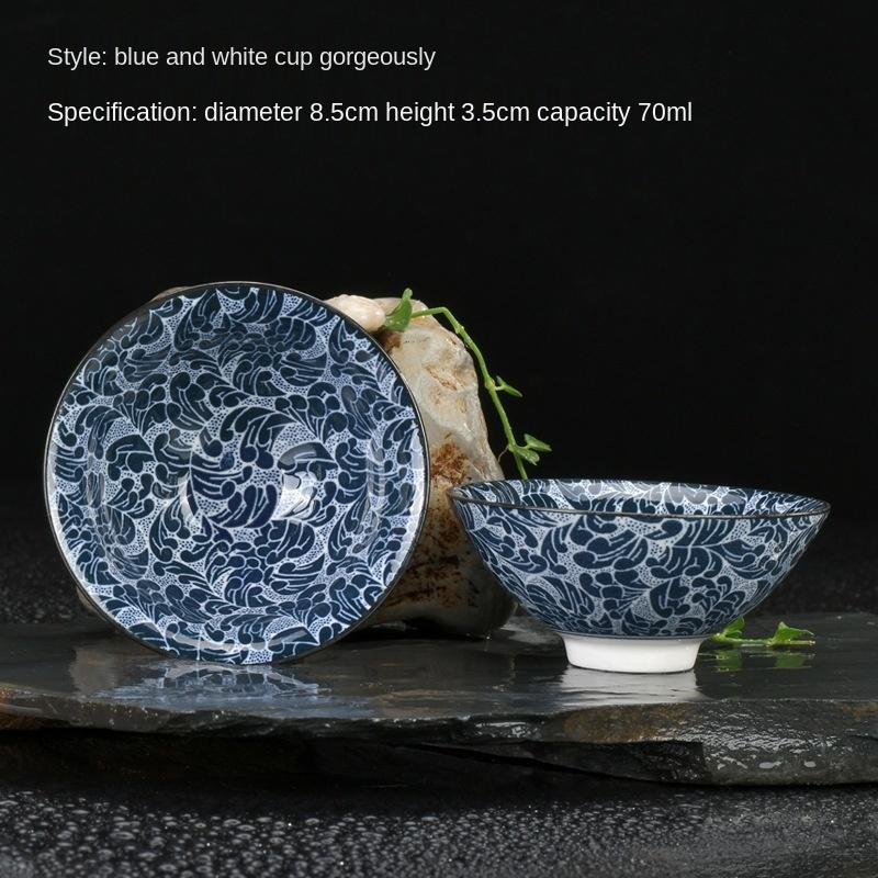 

70 мл Цзиндэчжэнь Ручная роспись Сине-белый Фарфор Чайная чашка Бутик Керамика Мастер Чайная пиала Ручной работы Аксессуары для чайной церемонии