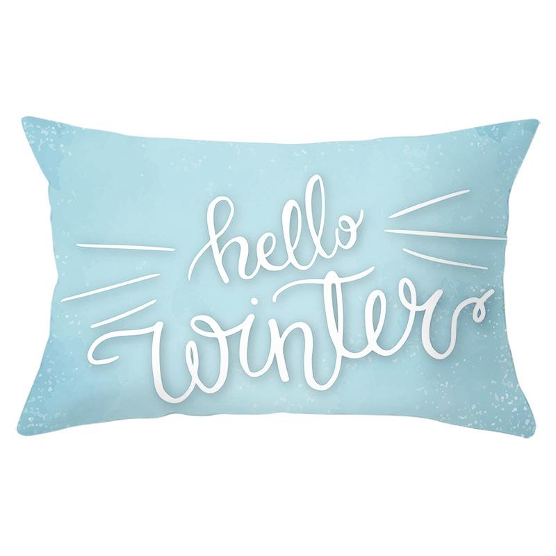 Christmas Series Peach Skin Waist Pillowcase Rectangular Sofa Cushion Cover Bedside Pillowcase Home