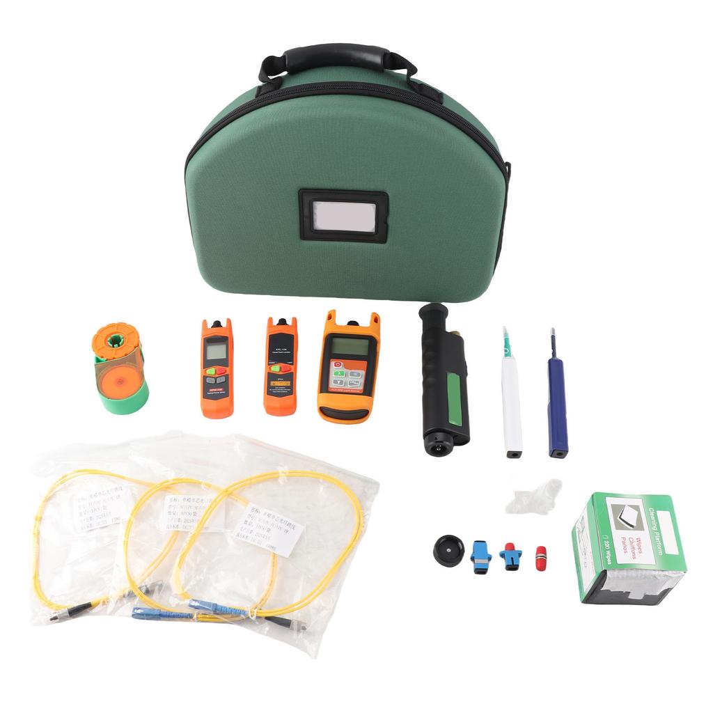 Optic Fiber Test Kit Power Meter White LED Light Source Cleaning Pen Set for Testing