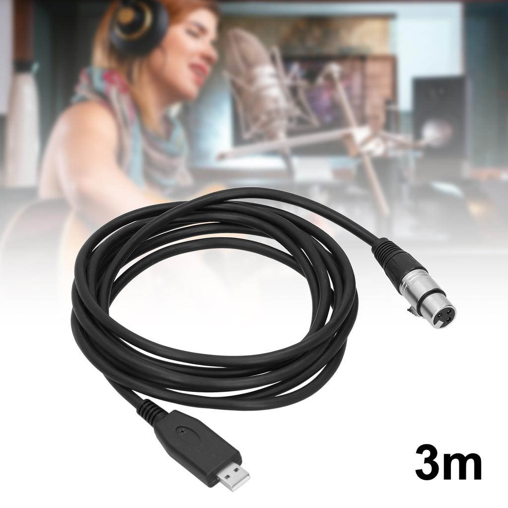 USB auf XLR Buchse Mikrofonkabel Plug & Play Mikrofonanschlusskabel 3m 9.8ft