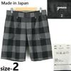 USED/green HYKE Japan Made Vintage Wool 100% Half Shorts Gray Check Size M Ladies