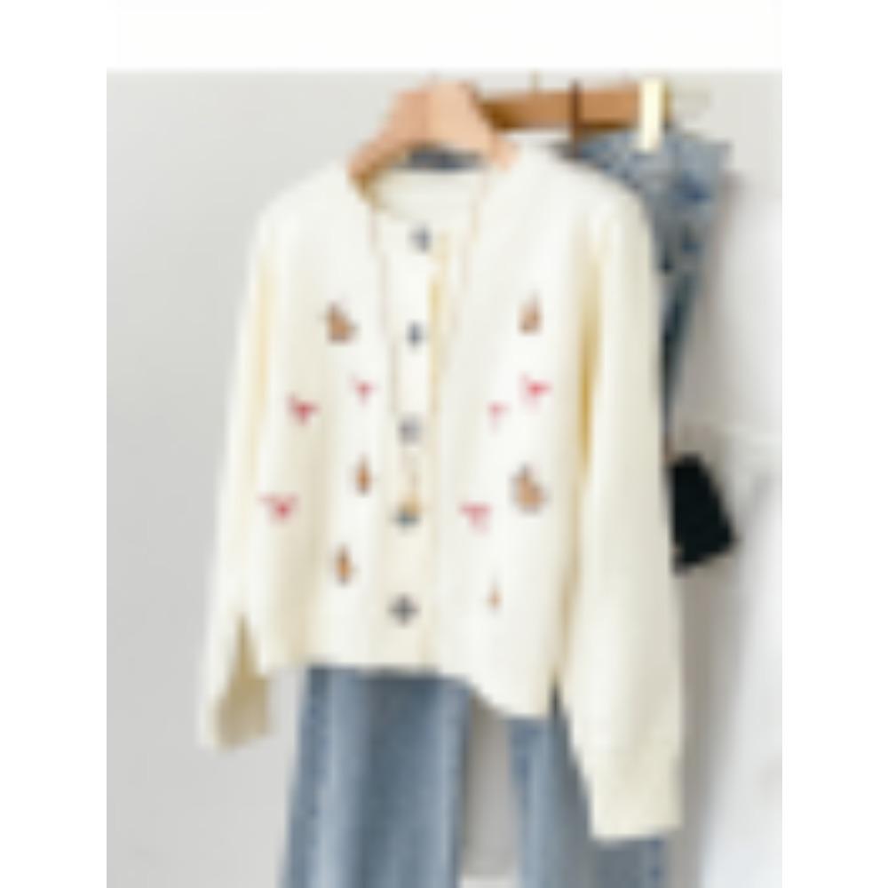 

Новый зимний модный облегающий топ для женщин с вышитым вязаным кардиганом, длинными рукавами и коротким пальто one size белый