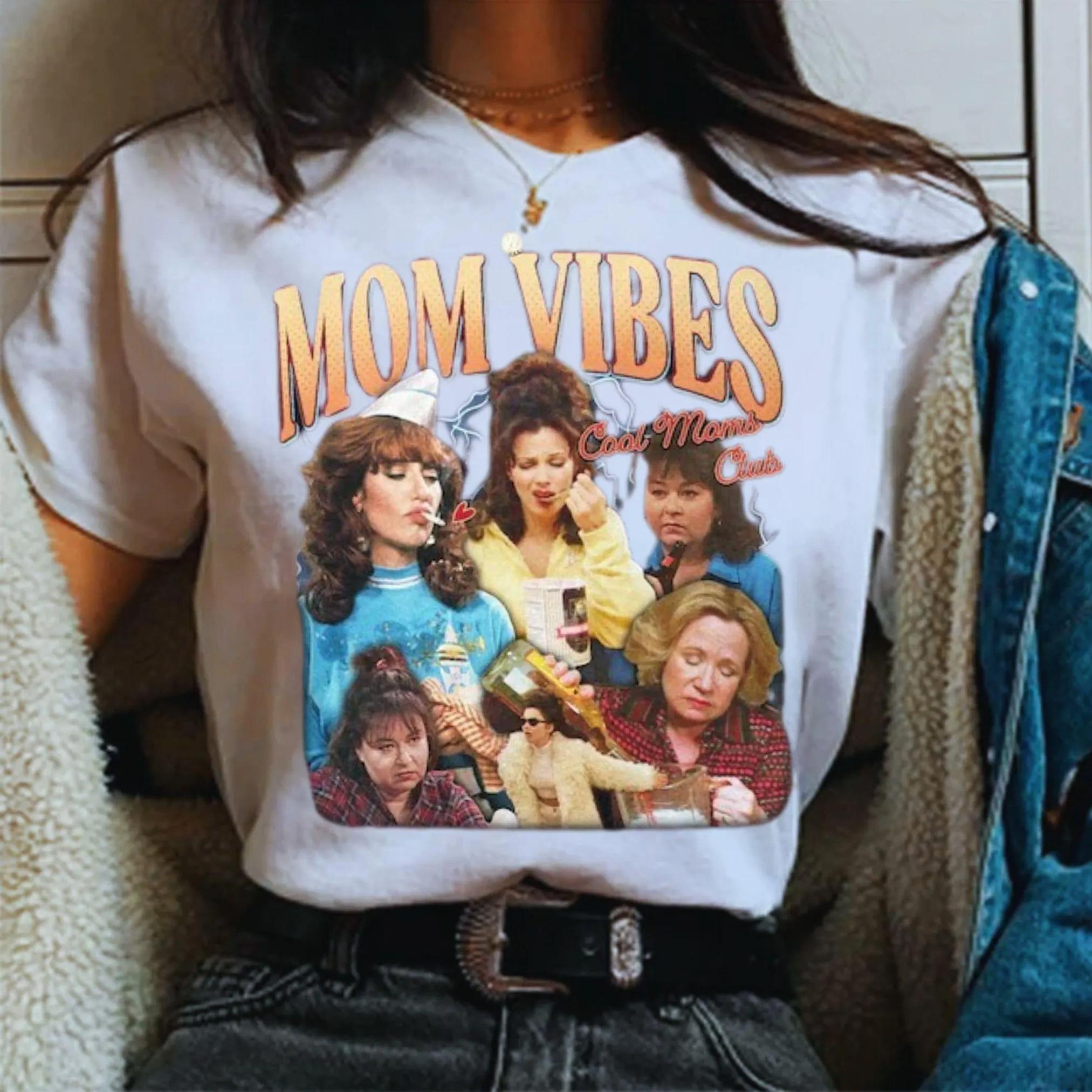 

90s Mom Vibes Shirt Cool Moms Club TShirt Funny Mom Life Tee Retro Mothers Day Gift Vintage Cool Mom Aesthetic Shirt 4XL