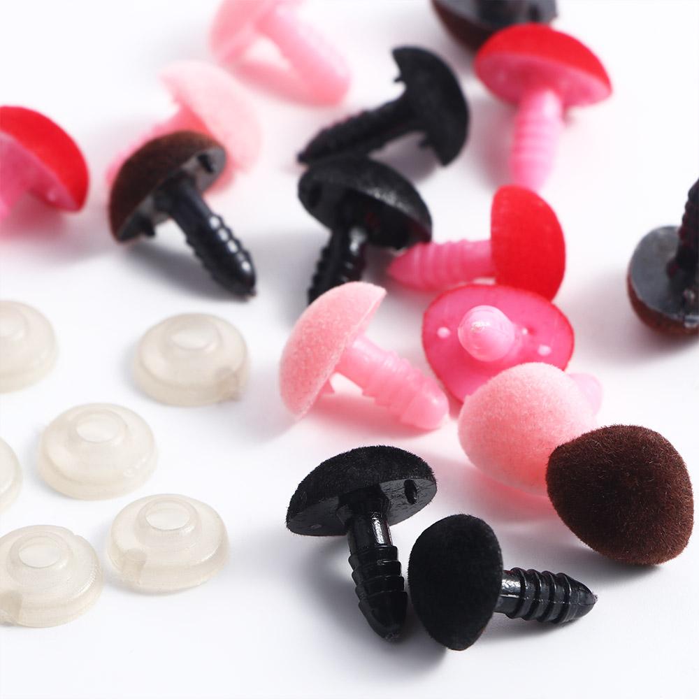 Buttons 12*15mm Pink Red Black Brown DIY Bear Toy Flocking Nose Triangle Noses Dolls Nose Bear Nose