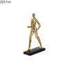 Creative Running Figures Statue Desk Decoration Crafts Ornaments Gold-plated Character Ceramic Sculpture Room Aesthetic Decor
