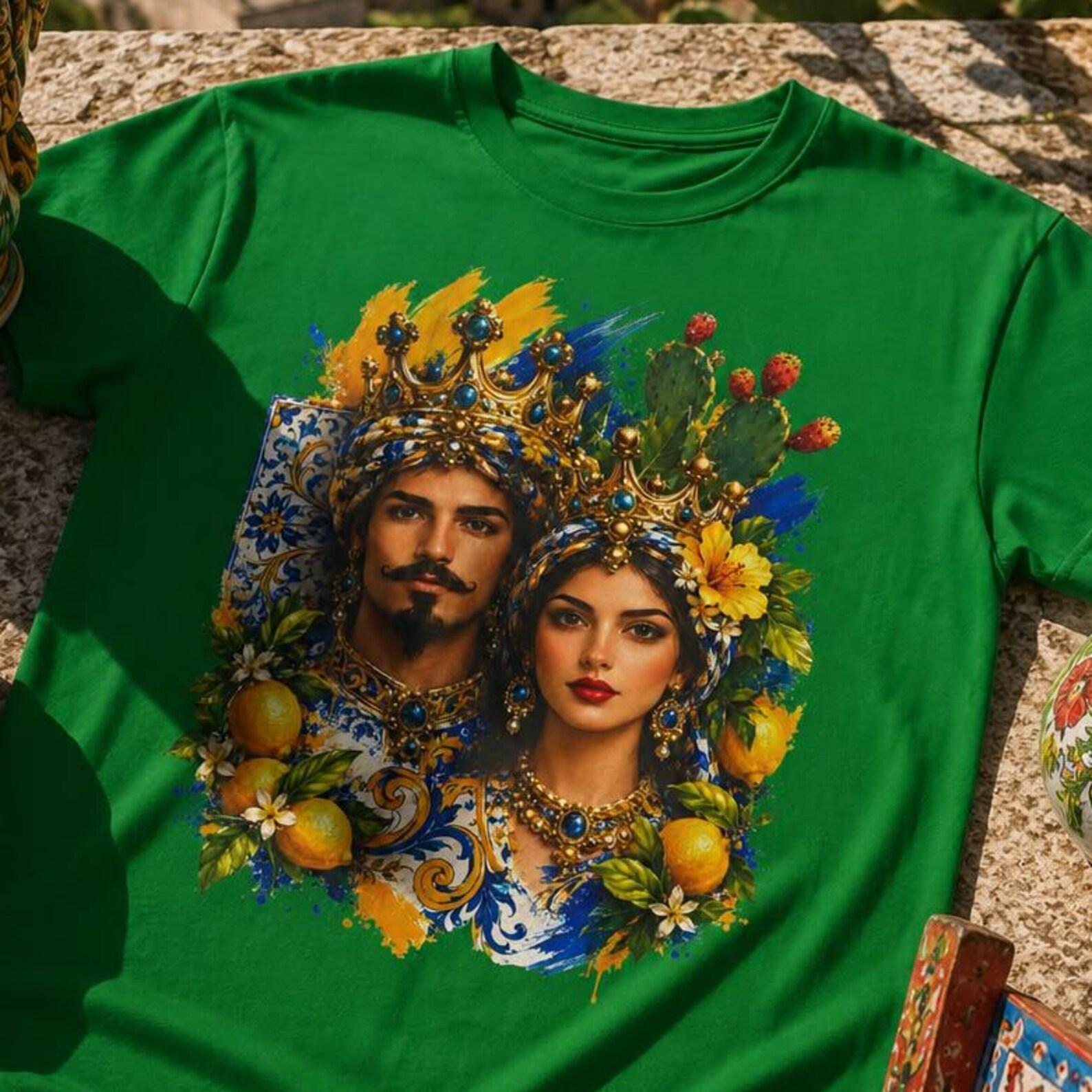 Teste di Moro Sicily Shirt | Sicilian Trinacria Tee | Italy Shirt | Moor Head Sicilian Heritage Gift | Italian Pride Unisex T-Shirt XL