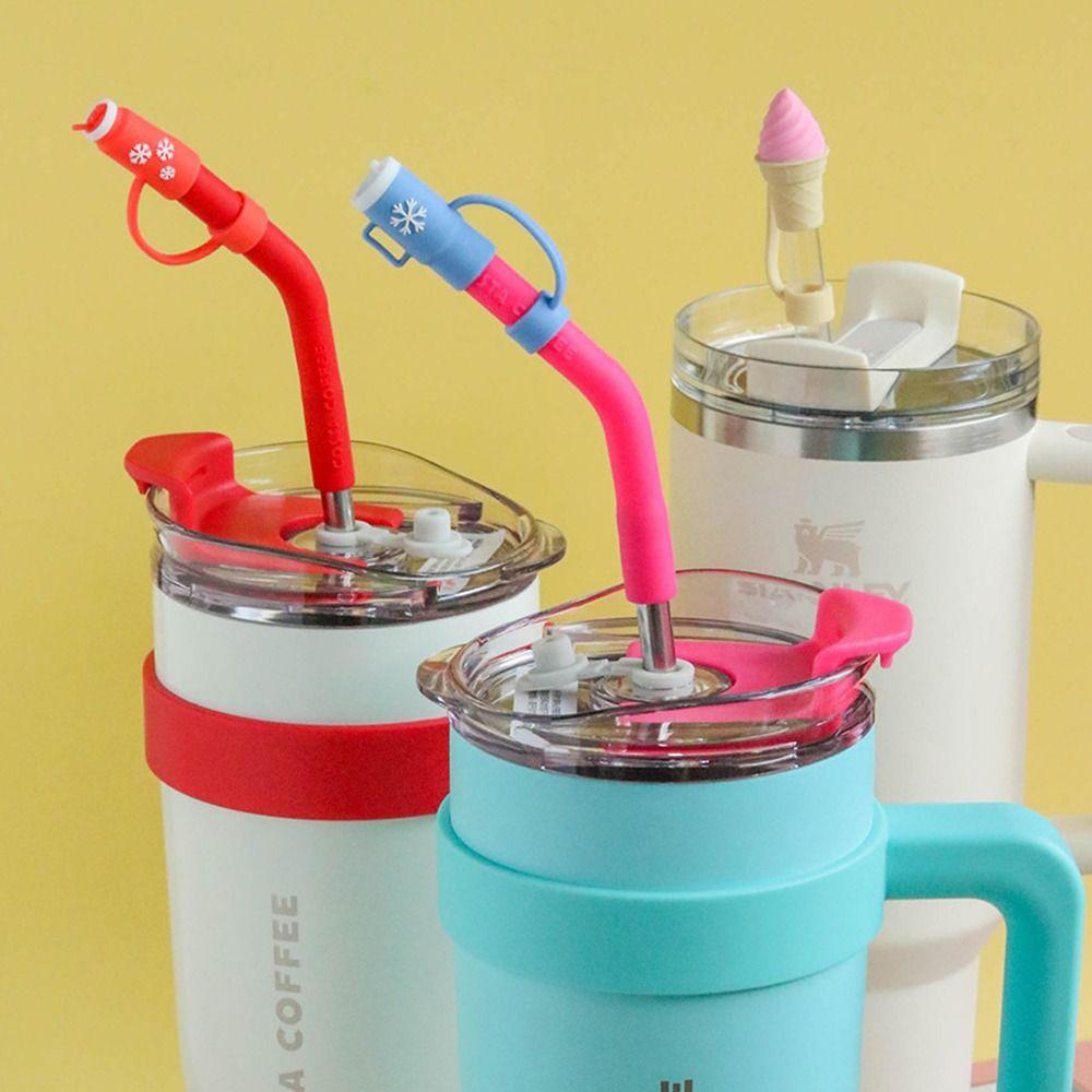 Splash Proof Silicone Straw Tips Cover Airtight Dust-Proof Straw Caps for Stanleys Bar