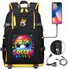 2026 Sports Soccer USB Large Capacity Backpack for Middle High School Students Travel Unisex