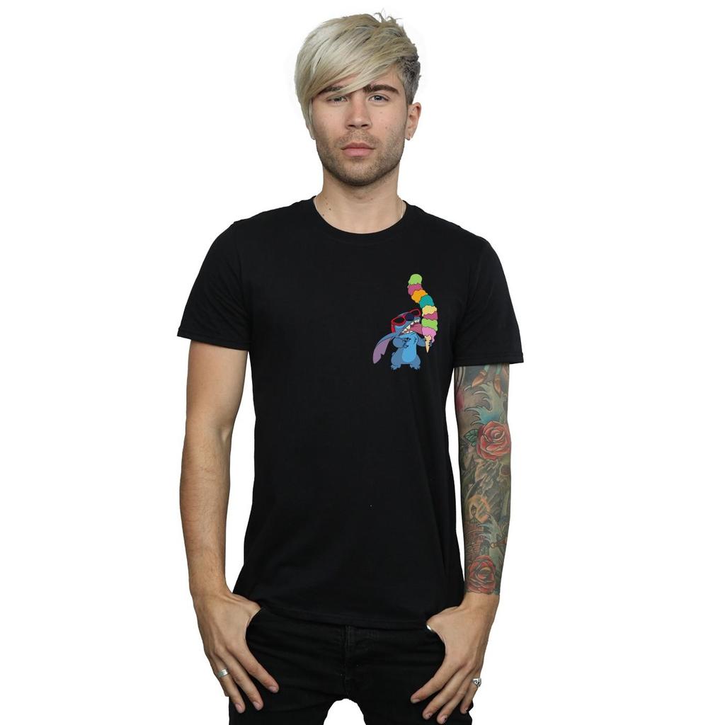 Disney Mens Lilo And Stitch Ice Cream T-Shirt