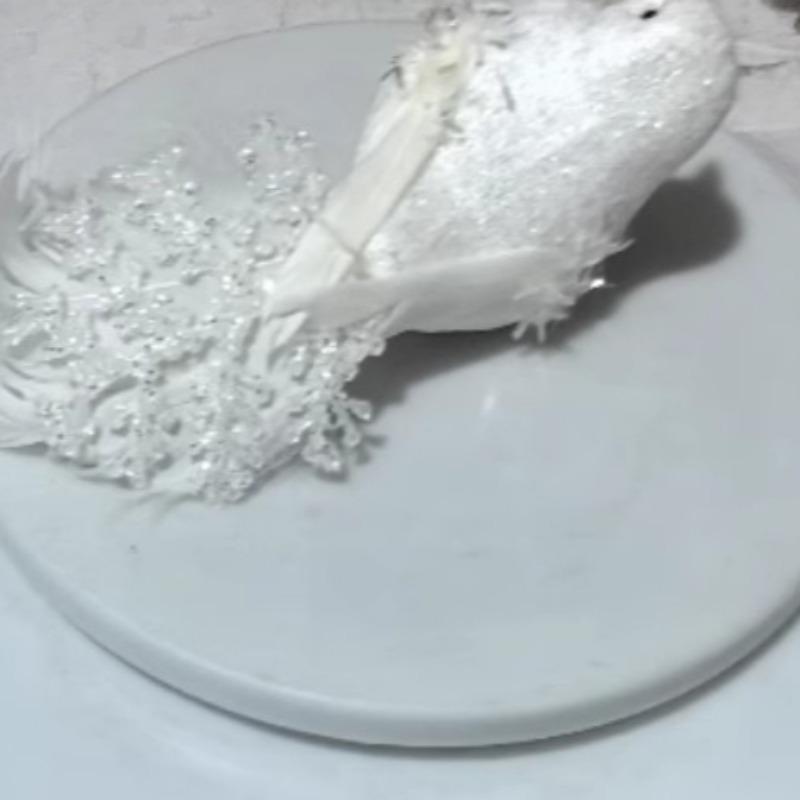 4pcs/set Artificial Feather Lover Peace White Bird Garden Decor Craft Birds Model Photography Props Ornament