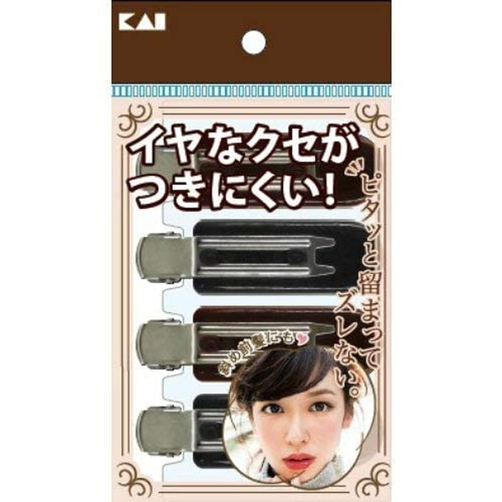 

Зажим для челки Kaijirushi Bangs 4P, который трудно застрять, черный/коричневый