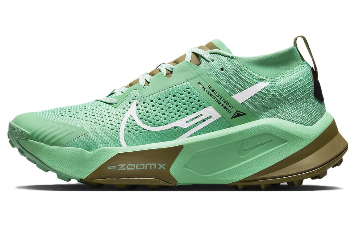 Nike ZoomX Zegama Trail Spring Green Olive Flak Black White DH0623-302 44