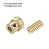 uxcell Brass Worm Gear Set, 0.5 Coefficient, 20T, 20:1 Reduction Ratio, 2.3mm Bore Diameter, Right-Hand Drive Gearbox Wheel Shaft Kit for Small Motors