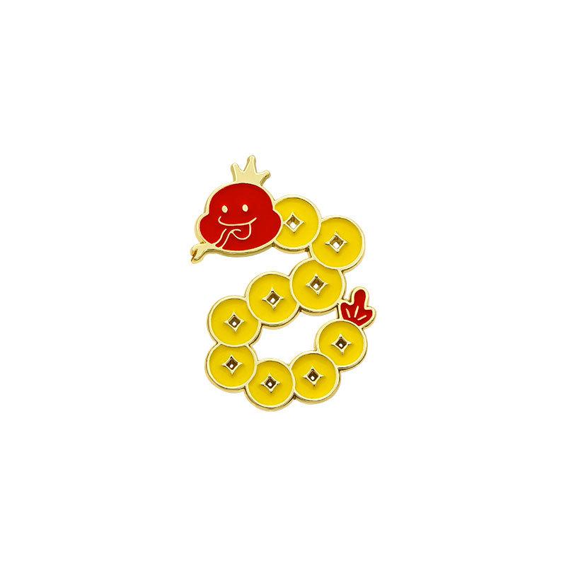 2025 Year of the Snake Zodiac Brooch Cartoon Spirit Snake Xianrui Chinese Style Natal Year Bag Decoration Dripping Oil