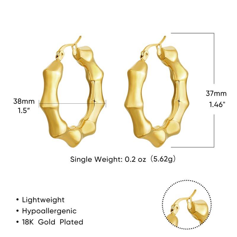 Trendy exaggerated design atmospheric geometric earrings women's electroplated titanium steel non-fading high-end ear jewelry