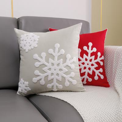 Modern Einfach Zuhause Schneeflocken Bestickt Baumwollkissen Weihnachten Wohnzimmer Sofa Sitzkissen