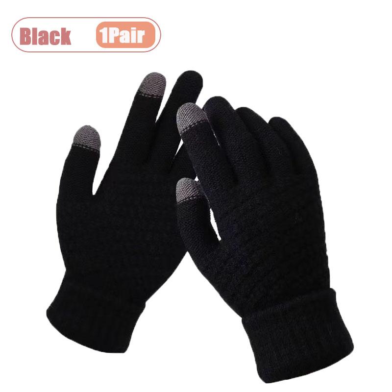 1-20Pairs Touchscreen Winter Gloves with Pineapple Design Fleece Lined Thick Warm Gloves for Students Cycling and Cold Weather