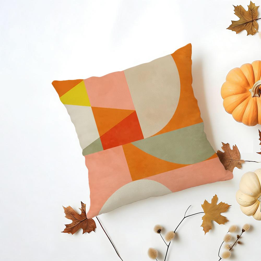 Calm Stylish Morandi Geometric Abstraction Cushion Cover Washable Linen Pillowcase Soft For Daily Sofa Bed Home Room Decor