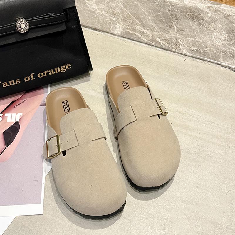 

Super fire Birkenstock shoes women s 2025 spring and summer new outer wear platform Birkenstock bag head half slippers lazy one pedal women s shoes 35 бежевый