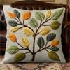 Winter Kiefernbaum Kissenbezug 2D Bestickter Druck Schnee Wald Kissenhülle Für Sofa Bett Couch Gemütlich Ländliche Hütte Heimdeko