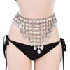 Trendy Coin Tassels Waist Chain Adjustable Length Body Chain Fashion Waistband for Women Party and Casual Wear