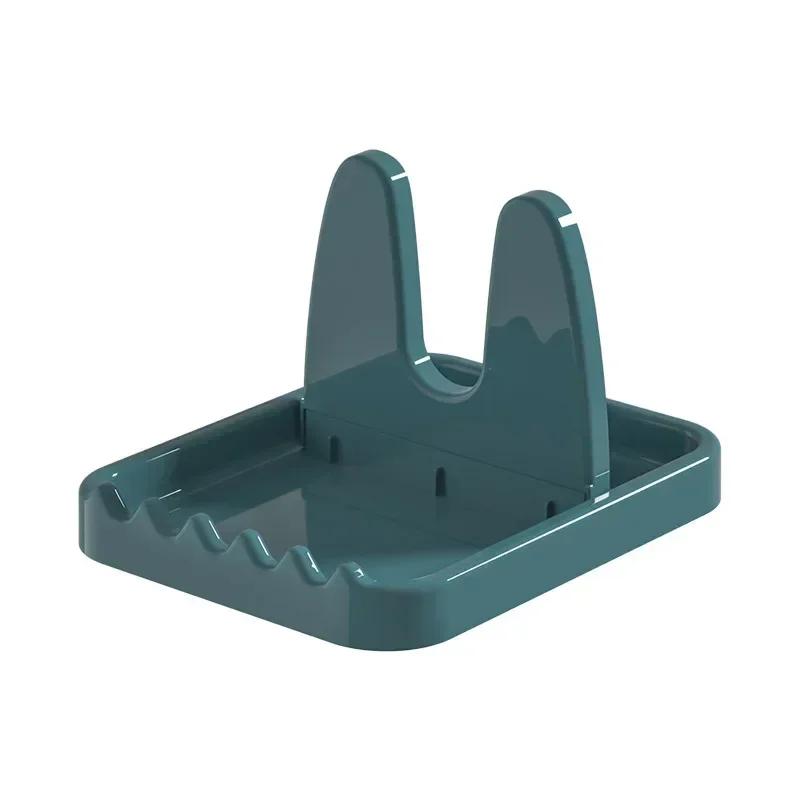 Household Kitchen Foldable Pot Lid Rack Plastic Spoon Holder Organizer Storage Pad Kitchen Storage Shelf Cookware Accessories