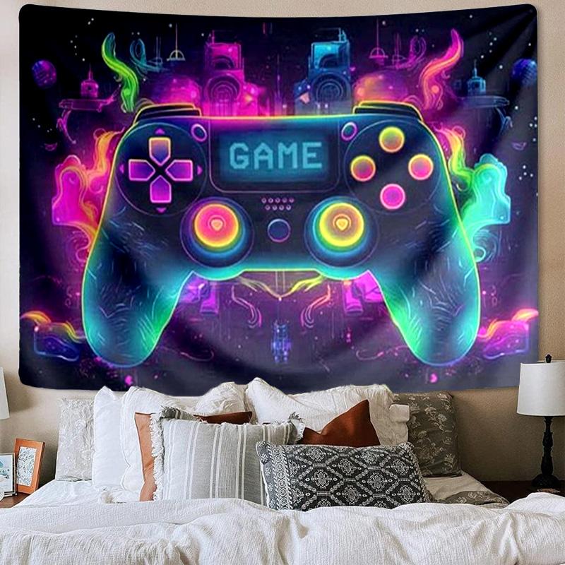 Colorful Gamer Artwork Tapestry Room Decoration Wall Hanging for Living Room Bedroom, dormitory, Birthday and Christmas gifts