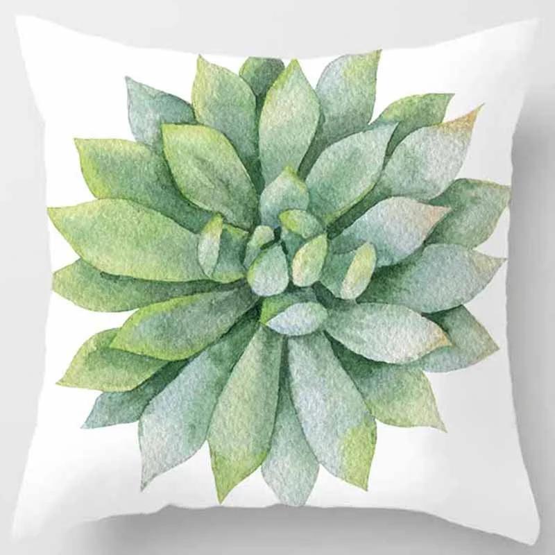 Housse De Coussin Carrée Imprimée Cactus Botanique, Taie D'oreiller Pour Canapé, Voiture, Chambre À Coucher, Décoration De Maison