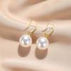 S925 Sterling Silver Large Pearl Dangle Earrings for Women - 2024 Niche Design Ear Hooks, High-End Temperament Jewelry.