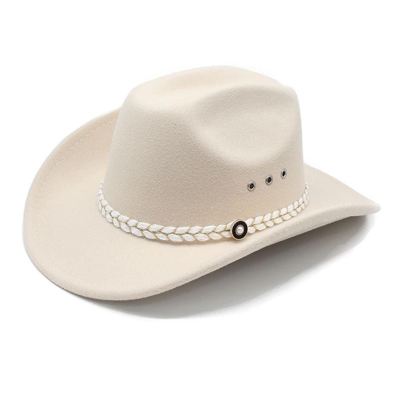 JYL TS DIY Ethnic Cowboy Hat Outdoor Sun Protection Hat Felt