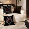Rock S-Slayer Heavy Metal Band Pillow Covers Cartoon Sofa Decorative Home Double-sided Printing Short Plush Cute Cushion Cover