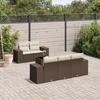 VidaXL Garden Lounge Set with Cushions 6 Pcs, Patio Sofas, Patio Furniture Set, Outdoor Furniture, Brown 3254640