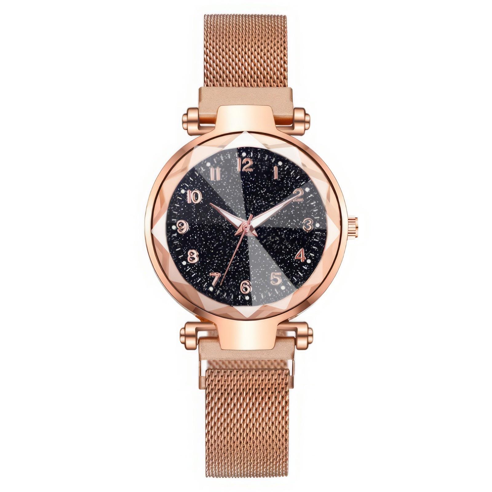 

Женские модные кожаные часы One Size розового золота