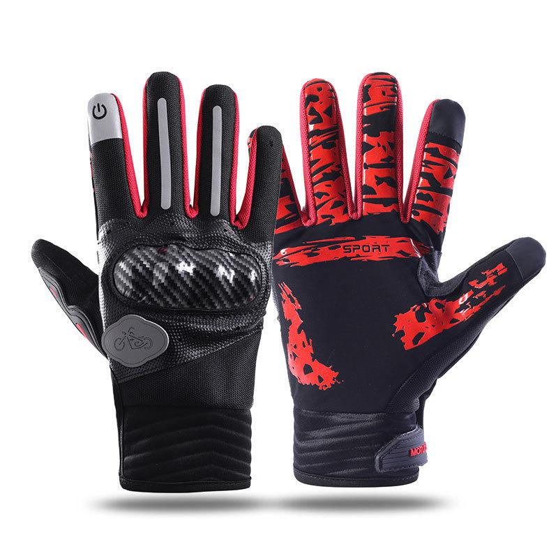 Cycling Gloves Four Seasons Men's Outdoor Sports Motorcycle Case Touch Screen Off Road Palm Protection Shock Absorbing and Anti Slip Gloves