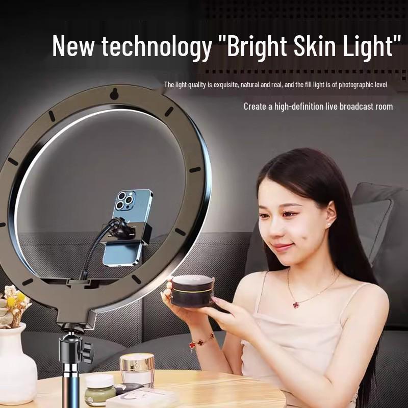 Portable Ring Light Stand with Large Aperture for Beauty and Streaming