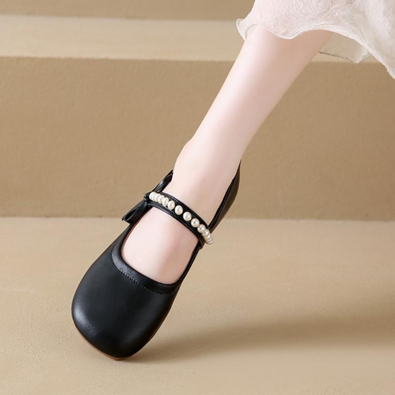 Fashion Genuine Leather Mary Jane Shoes for Spring Summer 2025 New Fashion Soft Soled Comfortable Women's Shoes