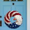 Patriotic Wreath Red White Blue Eagle Flag Garland Independence Day Decorations Renewed Brave Wings Garland For Home Use