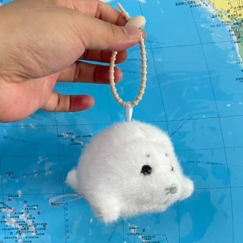 Roztomilé plyšové přívěsky s tuleni Měkká Kawaii plyšová hračka s tuleněm Zvířecí přívěsek Ozdoby do auta Módní plyšová panenka Klíčenka Příslušenství ke klíčům od auta