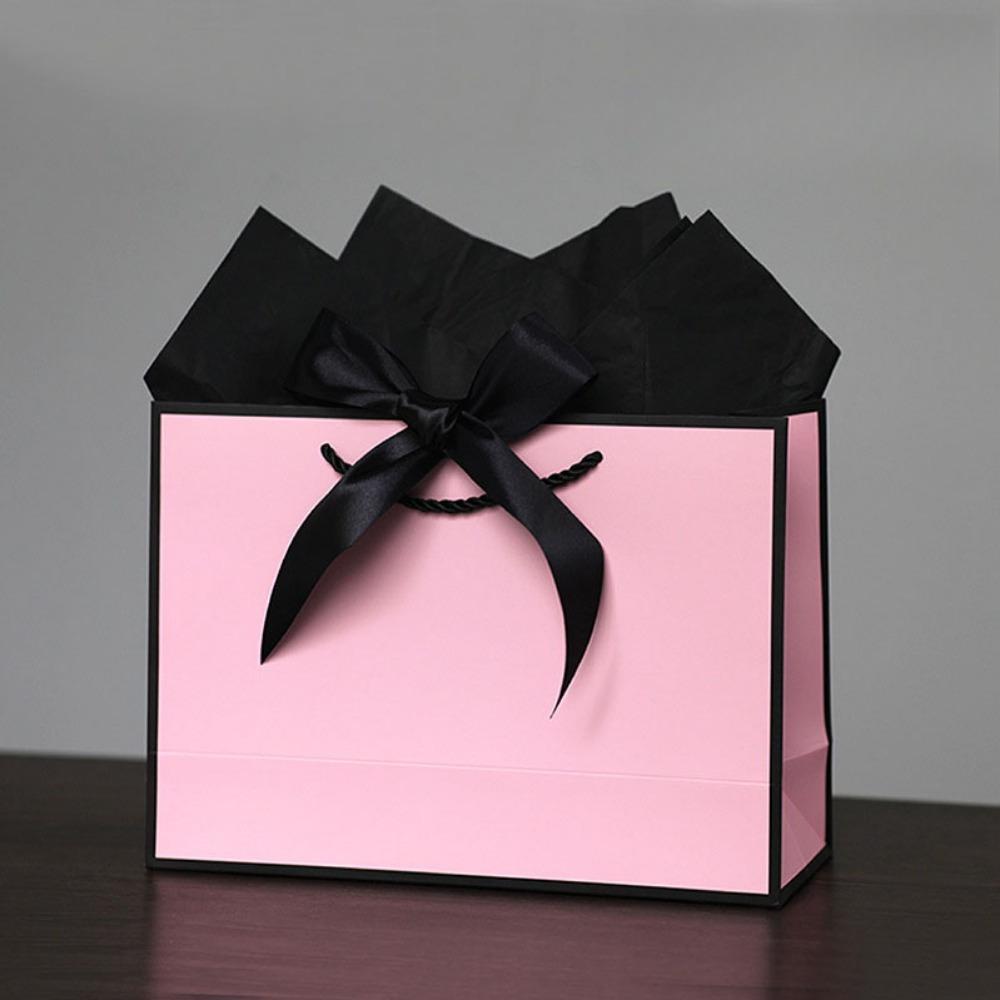 

10 шт. Подарочные пакеты Большие подарочные пакеты 1 шт. Бумажный подарочный пакет с 2 листами папиросной бумаги Подарочные пакеты с ручками для женщин девушек подружек невесты дня рождения свадьбы 10pcs 32x25x11cm розовый