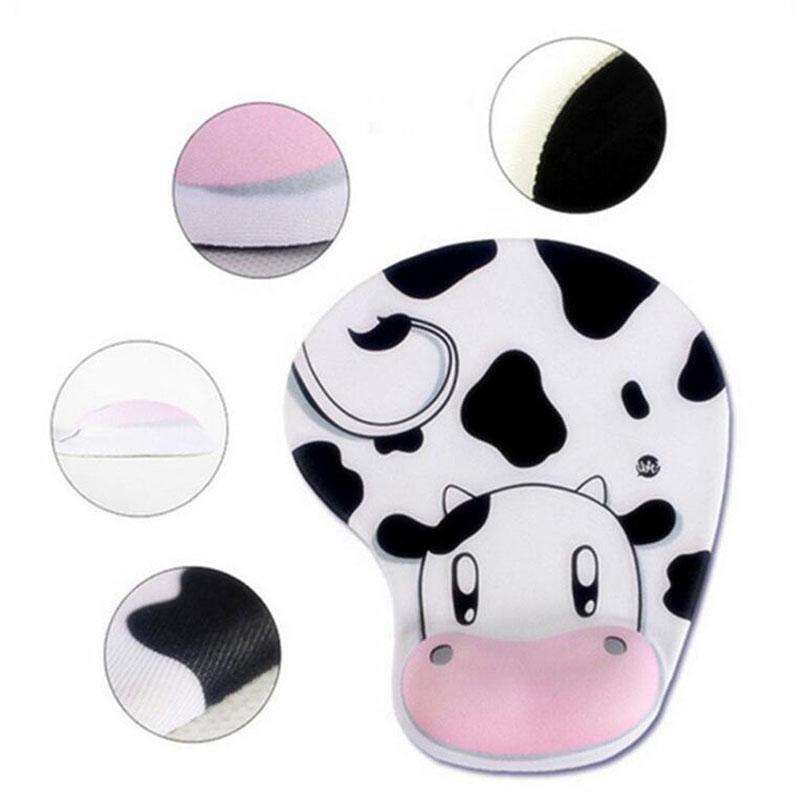 Mouse Pad Cows Silicone Wristband Super Soft Pad Hand Rests Cute Fresh Creative Cartoon