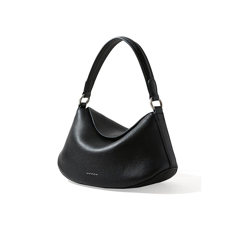 Niche Handbag Genuine Leather Bag Large-capacity Cowhide Single-shoulder Crossbody Dumpling Bag