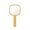 Bamboo Handheld Makeup Mirror - Large Portable Square Dressing Table Mirror with Logo.